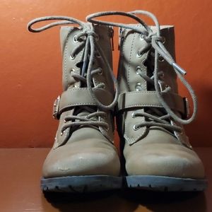 Children place girl boot